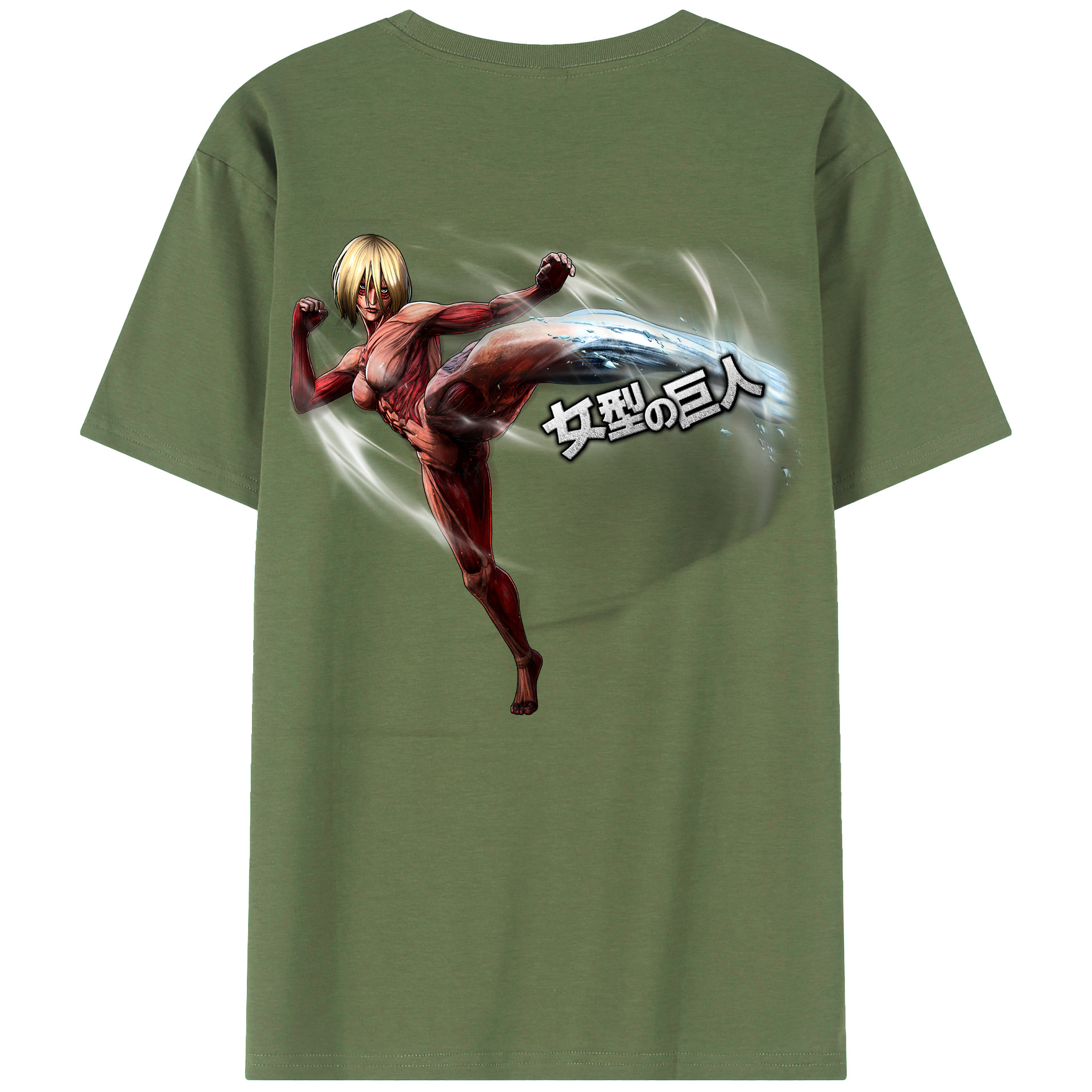 （画像用） 進撃の巨人 Attack on Titan 綿100％ メンズ半袖Tシャツ（バックプリント） 通気性